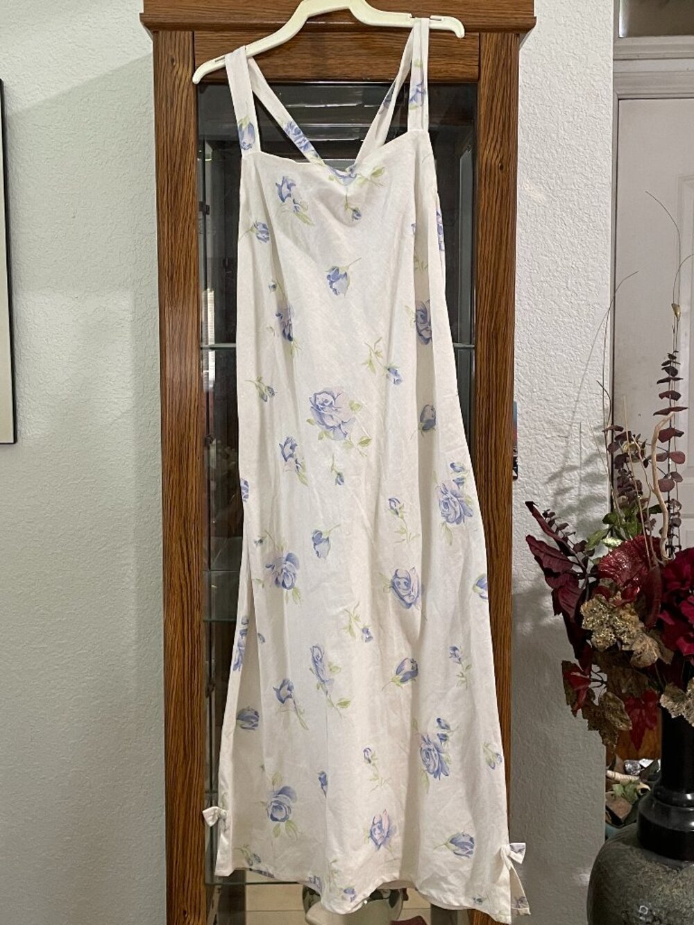 NWT $56 White Floral Sundress BISCOTTI XL 16